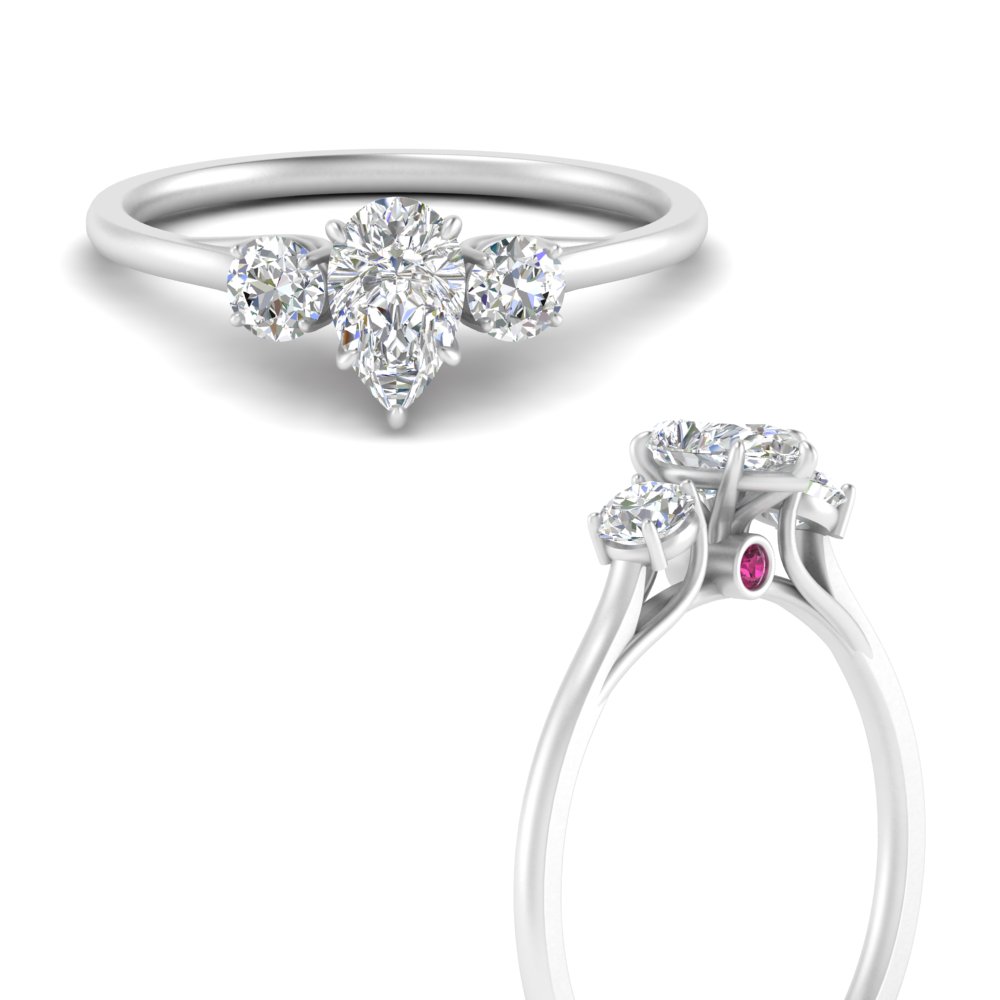 Engagement ring with hot sale pink accents