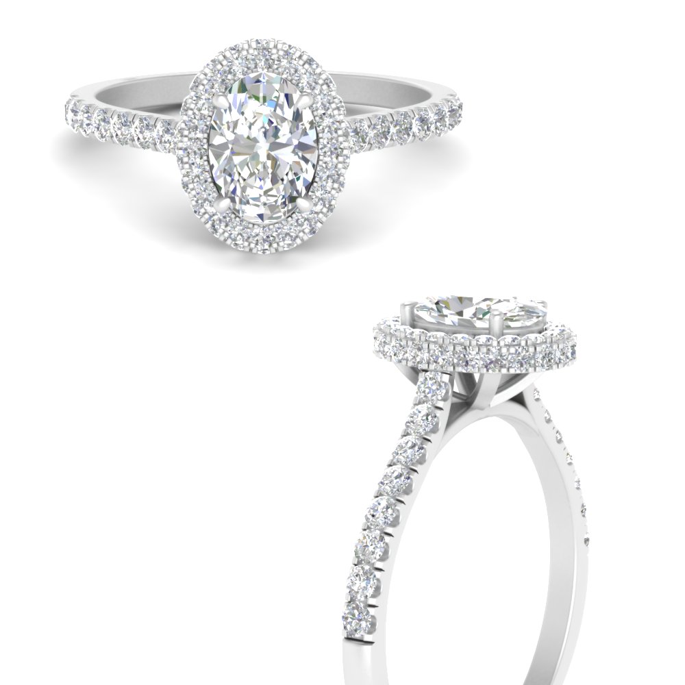 3.50 Carat Cushion Lab Created Diamond Engagement Ring with Hidden Halo 8 / White Gold