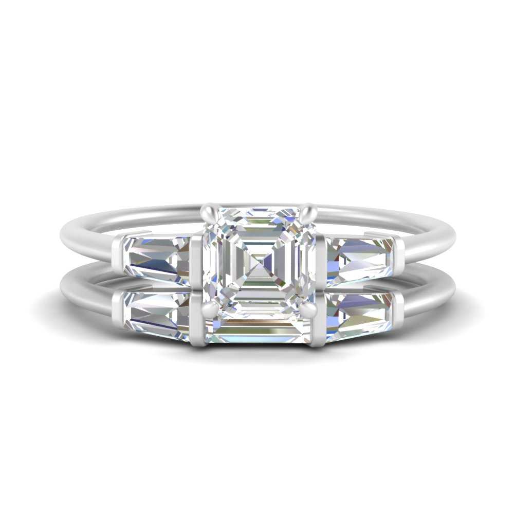 asscher-cut-bar-set-diamond-ring-with-matching-3-baguette-wedding-band-in-FDENS100AS-NL-WG