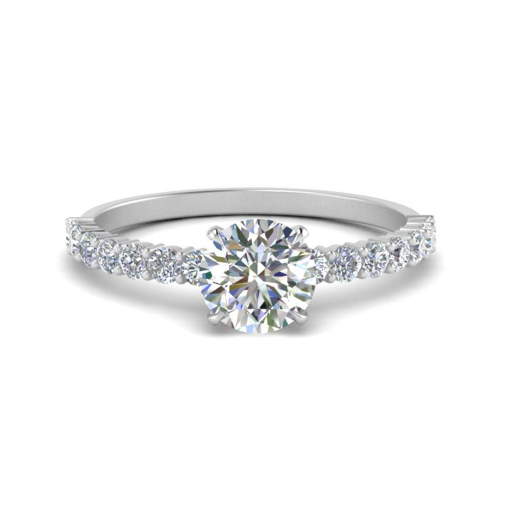2 Carat Round Big Classic Engagement Ring In 18K White Gold ...