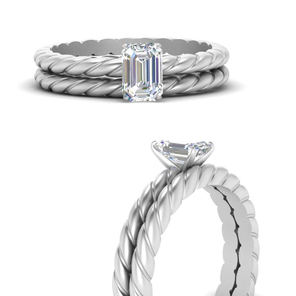 rope-style-emerald-cut-solitaire-lab diamond wedding-set-in-FDENS1793EMANGLE3-NL-WG