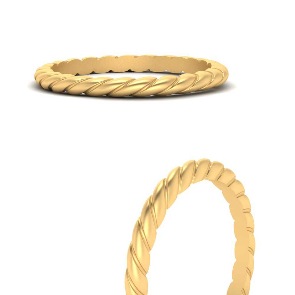 Thin Rope Stacking Band In 14K Yellow Gold