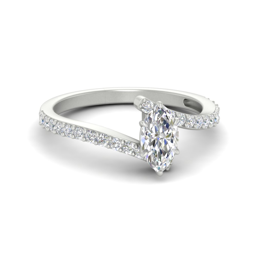 14k White Gold Petite Marquise Diamond Promise / Engagement Ring 14k White Gold Petite Marquise Diamond Promise / Engagement Ring