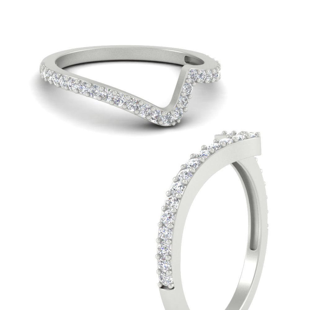 Twist Wedding Anniversary Band with 14K White Gold White Diamond