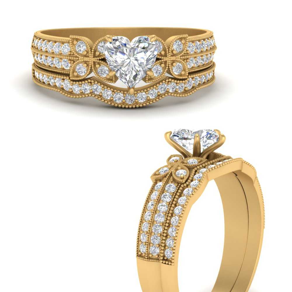 milgrain-petal-heart-shaped-diamond-wedding-ring-set-in-FDENS3308HTANGLE3-NL-YG