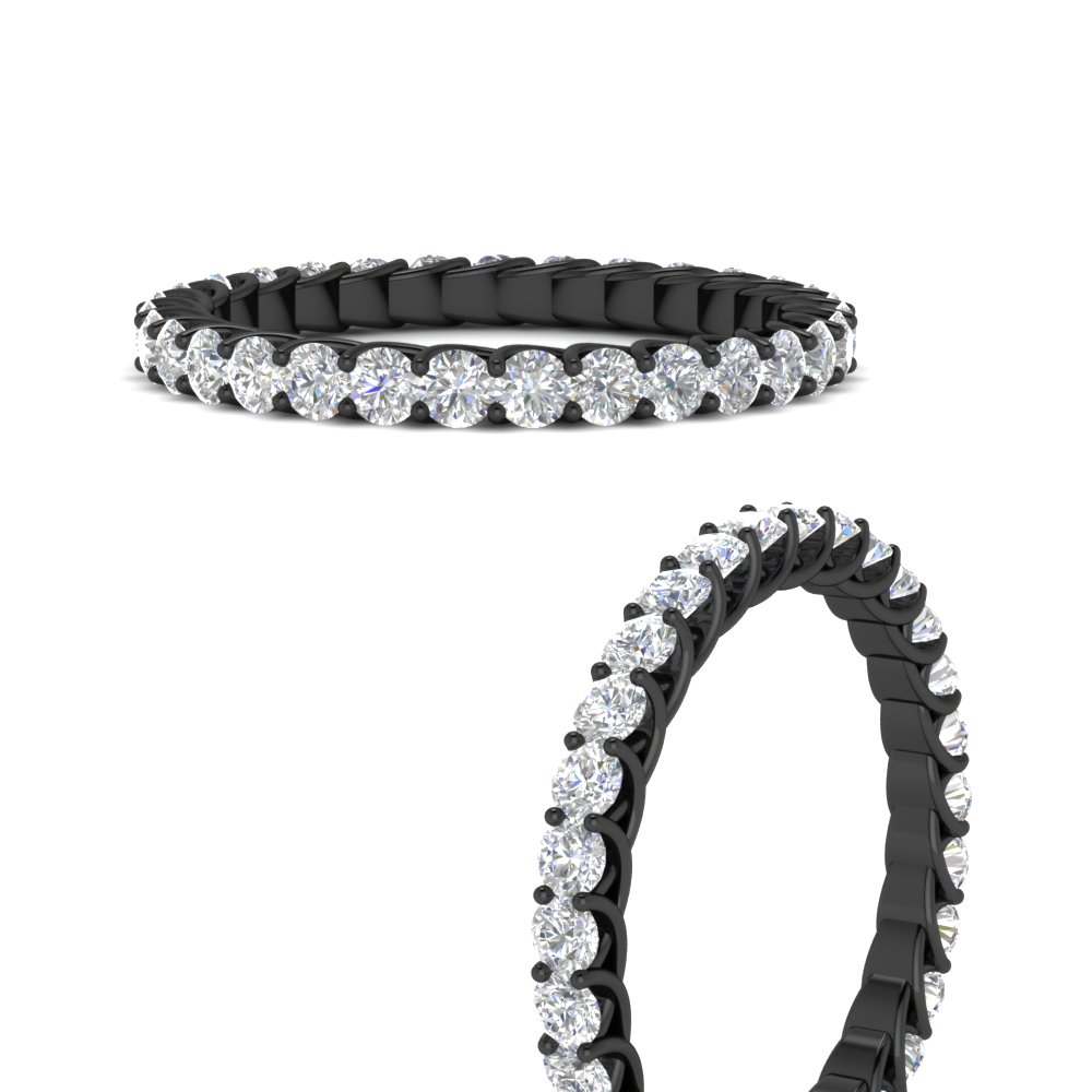 Trellis 1 Ct. Diamond Black Gold Band with 14K Black Gold White Diamond