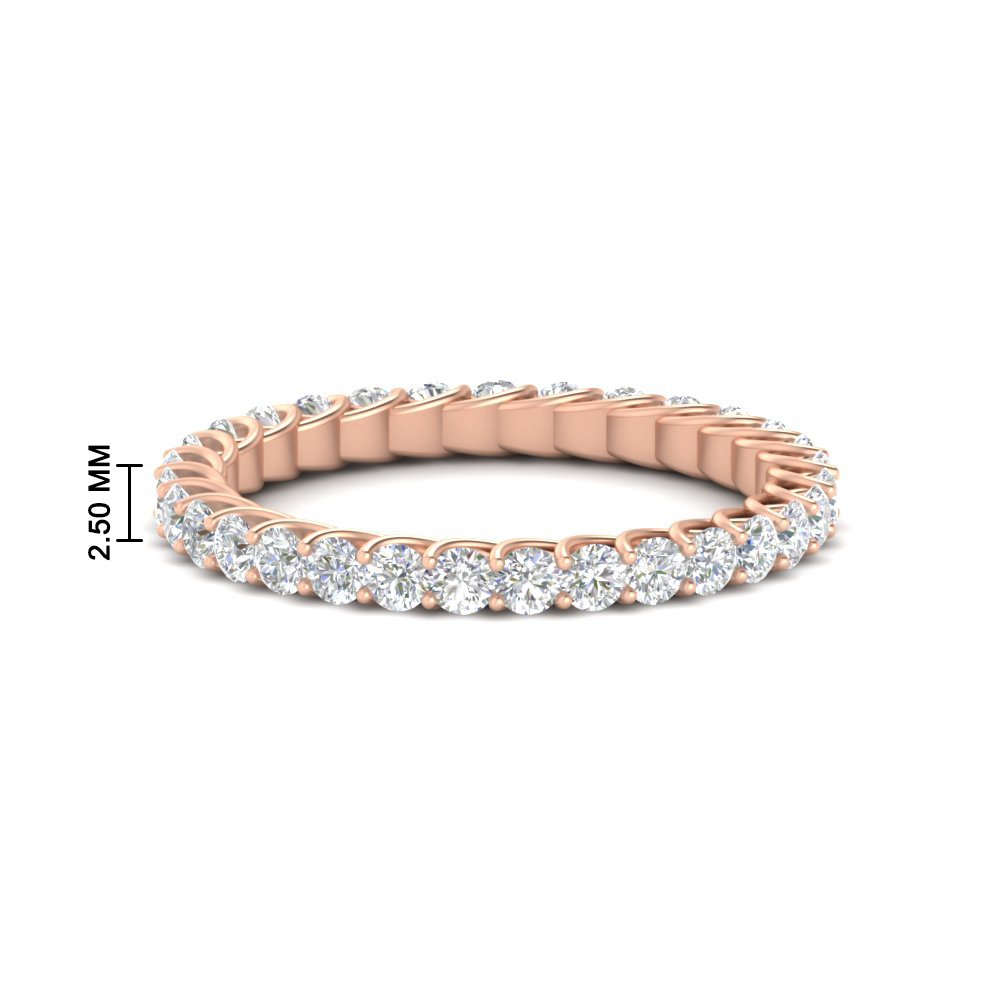 1 Carat Round Diamond Anniversary Eternity Band with 14K Rose Gold White Diamond