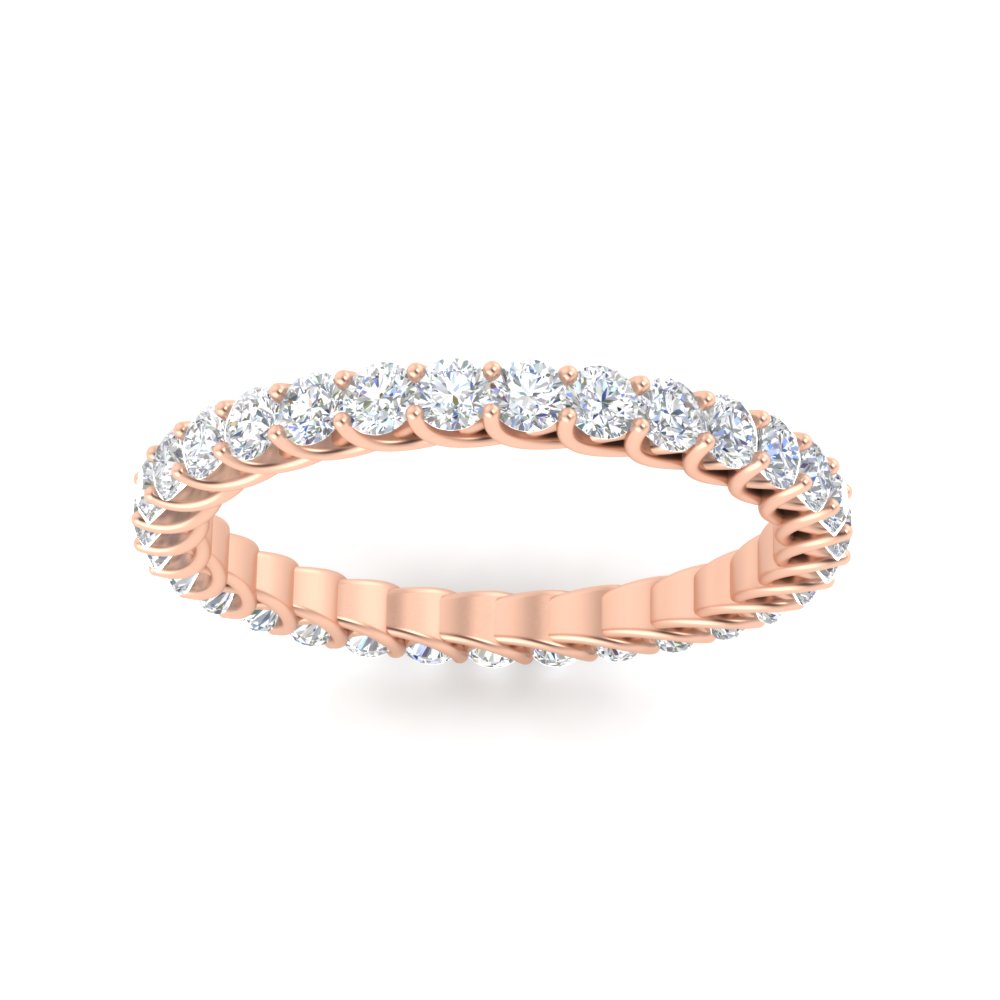1 Carat Round Diamond Anniversary Eternity Band with 14K Rose Gold White Diamond