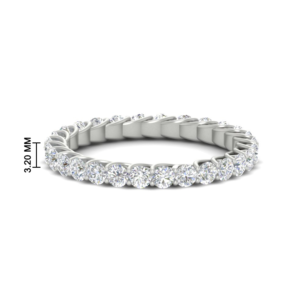 2 Ctw Round Eternity Anniversary Wedding Band with 14K White Gold White Diamond
