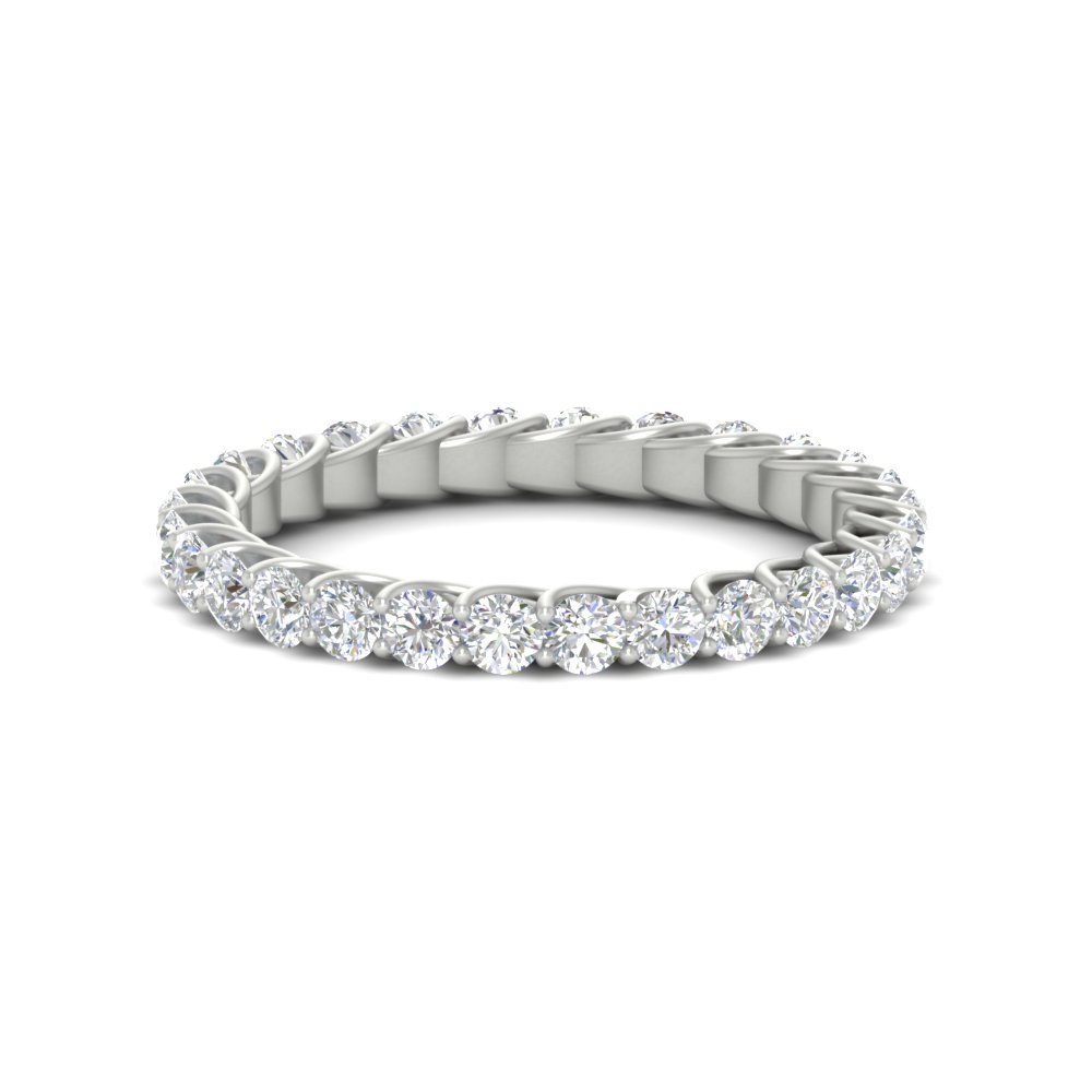2 Ctw Round Eternity Anniversary Wedding Band with 14K White Gold White Diamond