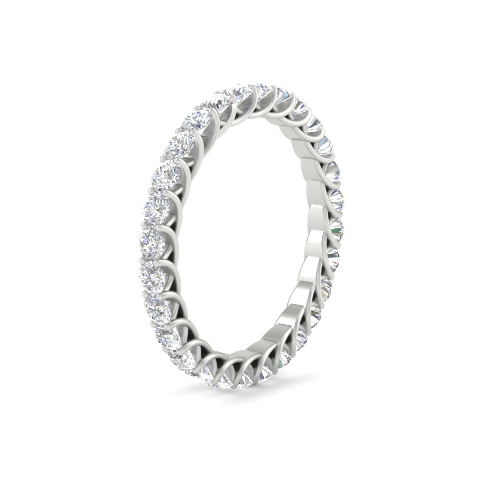 2 Ctw Round Eternity Anniversary Wedding Band with 14K White Gold White Diamond