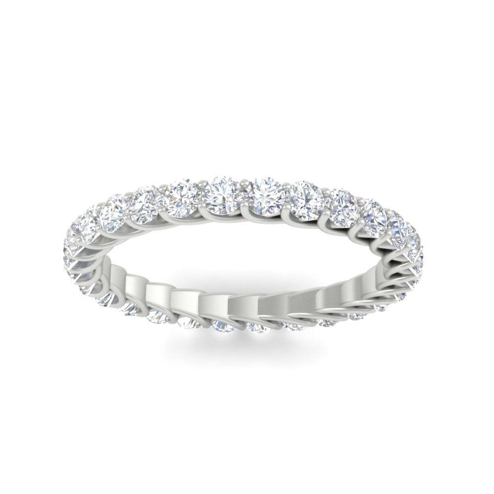 2 Ctw Round Eternity Anniversary Wedding Band with 14K White Gold White Diamond