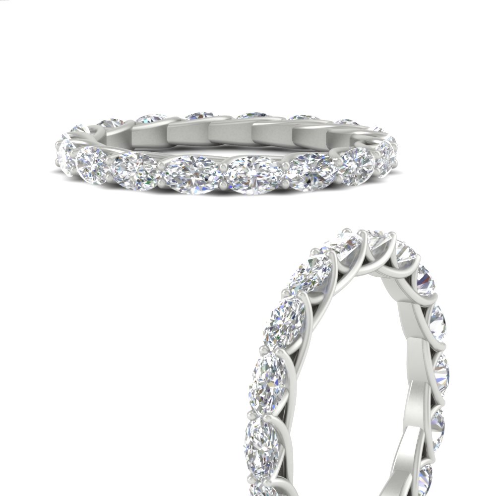 3 Carat Oval Horizontal Eternity Band with 950 Platinum White Diamond
