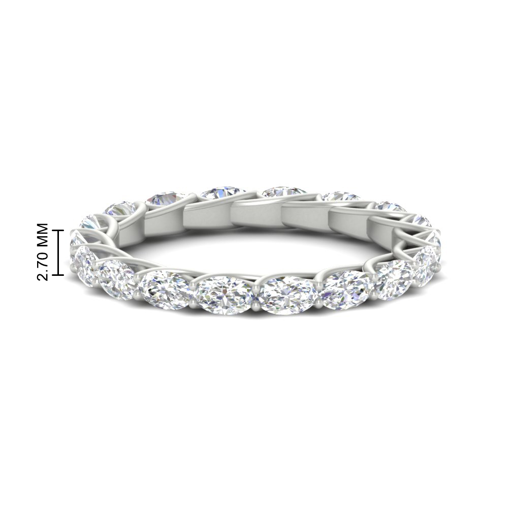 3 Carat Oval Horizontal Eternity Band with 950 Platinum White Diamond