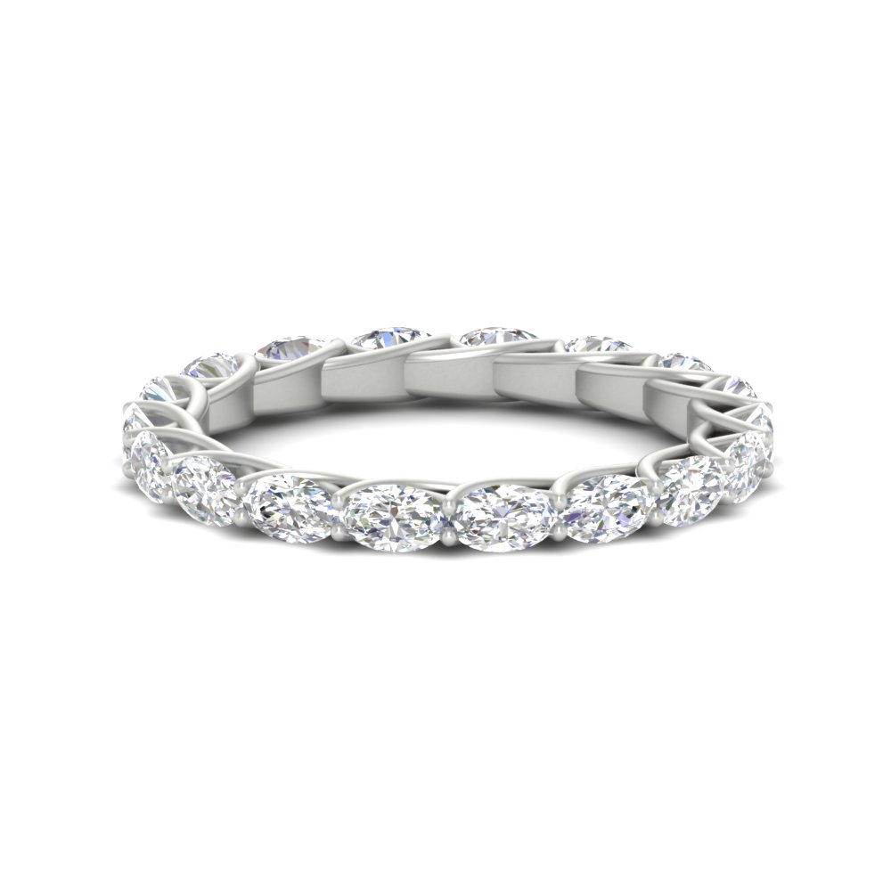 3 Carat Oval Horizontal Eternity Band with 950 Platinum White Diamond