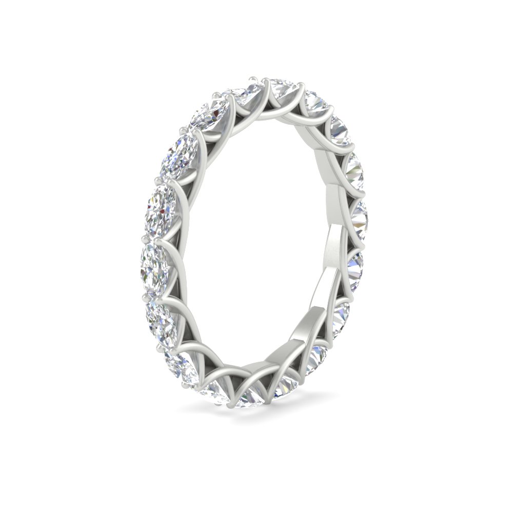 3 Carat Oval Horizontal Eternity Band with 950 Platinum White Diamond
