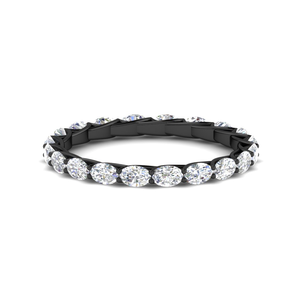 east west oval 2 carat diamond wedding ring in black gold FDEWB10203OV 2.00CT NL BG