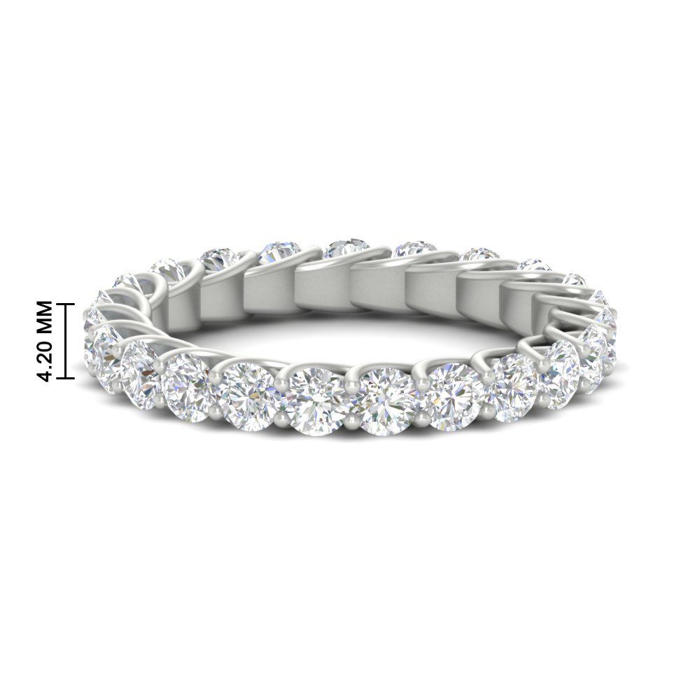 Round Diamond Trellis Eternity 5 Carat Band with 14K White Gold White Diamond