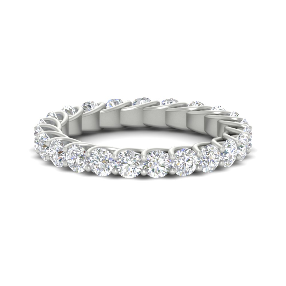 Round Diamond Trellis Eternity 5 Carat Band with 14K White Gold White Diamond