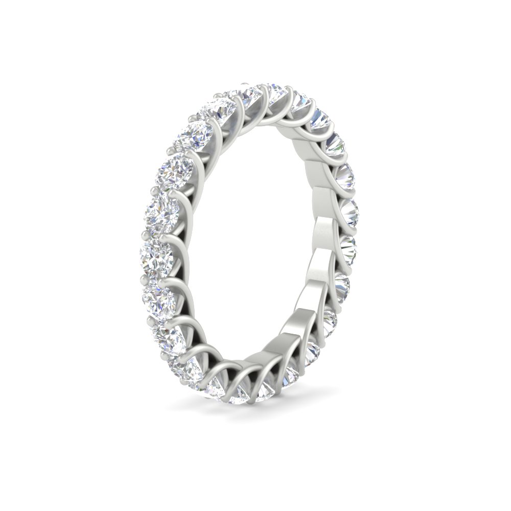 Round Diamond Trellis Eternity 5 Carat Band with 14K White Gold White Diamond