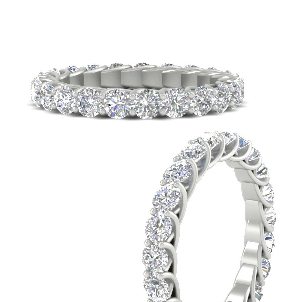 Round Diamond Trellis Eternity 5 Carat Band with 14K White Gold White Diamond