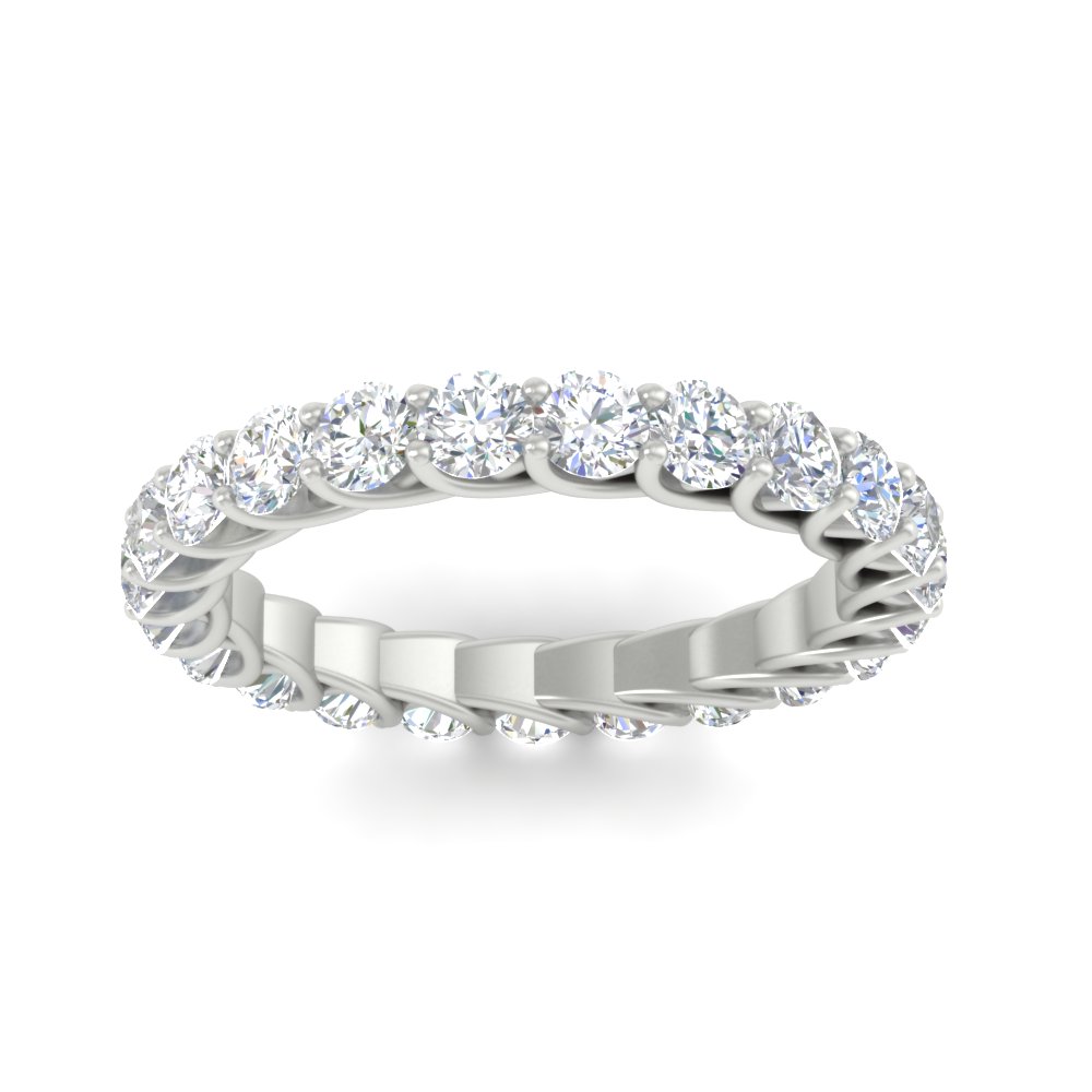 Round Diamond Trellis Eternity 5 Carat Band with 14K White Gold White Diamond