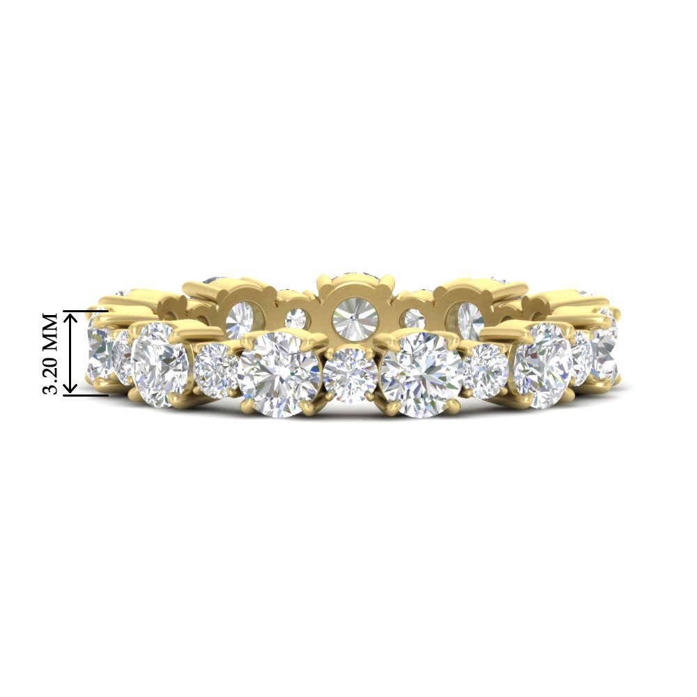 1.50 Ct. Asymmetrical Diamond Eternity Band with 14K Yellow Gold White Diamond