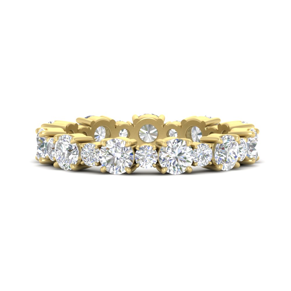 1.50 Ct. Asymmetrical Diamond Eternity Band with 14K Yellow Gold White Diamond