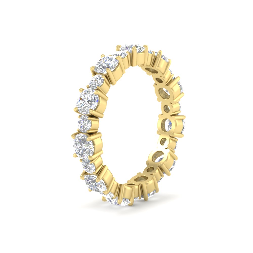1.50 Ct. Asymmetrical Diamond Eternity Band with 14K Yellow Gold White Diamond