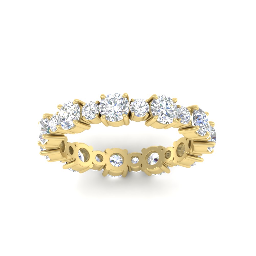 1.50 Ct. Asymmetrical Diamond Eternity Band with 14K Yellow Gold White Diamond