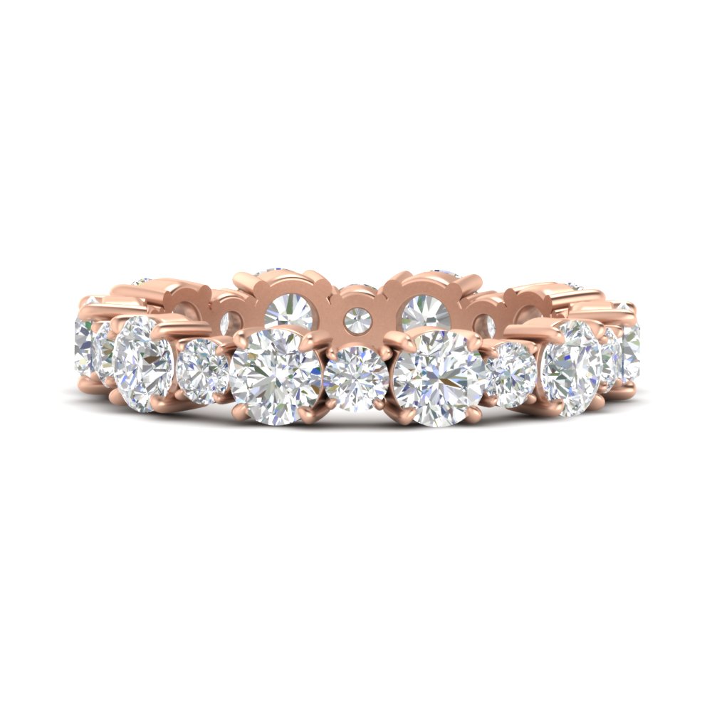 2 Carat Women Round Diamond Eternity Band with 14K Rose Gold White Diamond