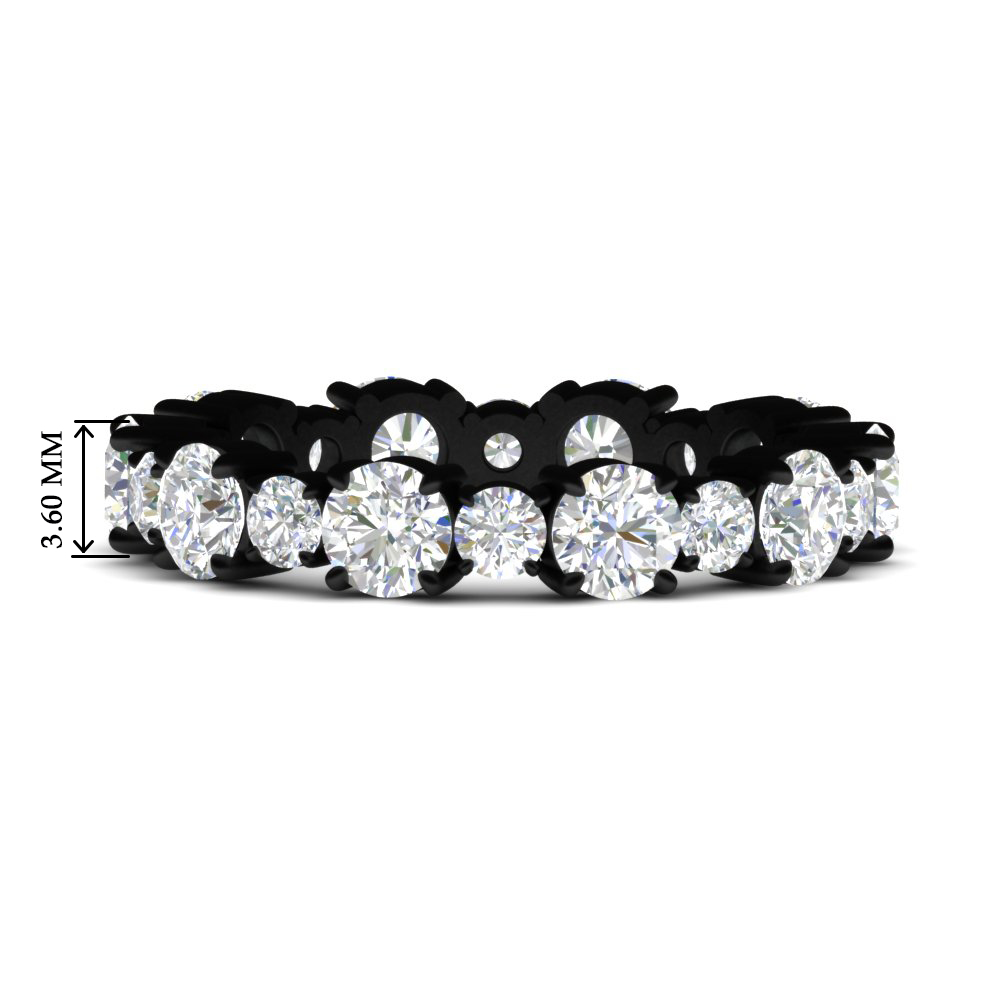 Women Round 2 Carat Diamond Black Gold Band with 14K Black Gold White Diamond