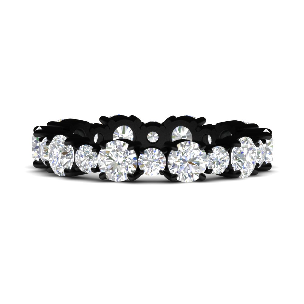 Women Round 2 Carat Diamond Black Gold Band with 14K Black Gold White Diamond