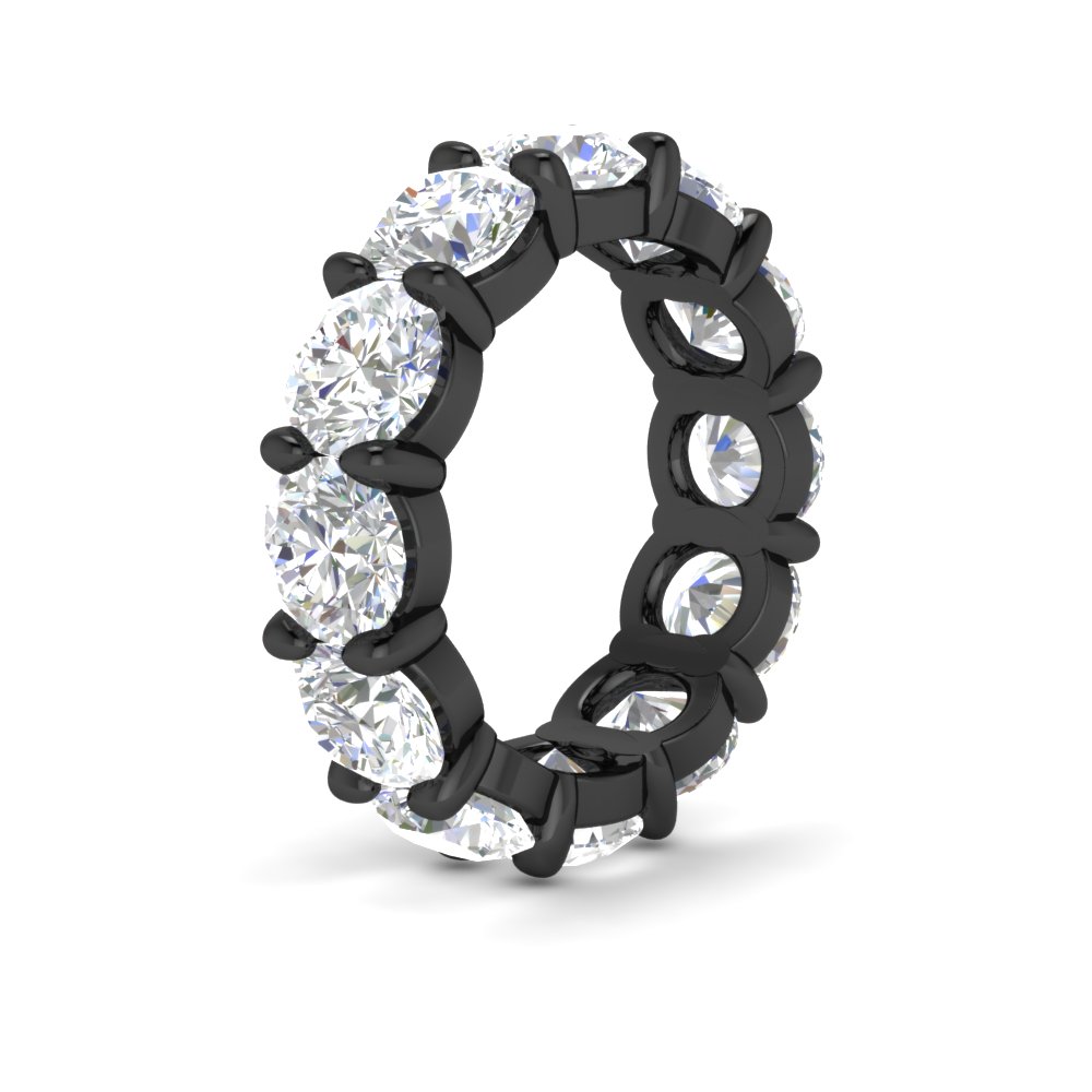 10 Carat Round Diamond Black Eternity Band with 14K Black Gold White Diamond