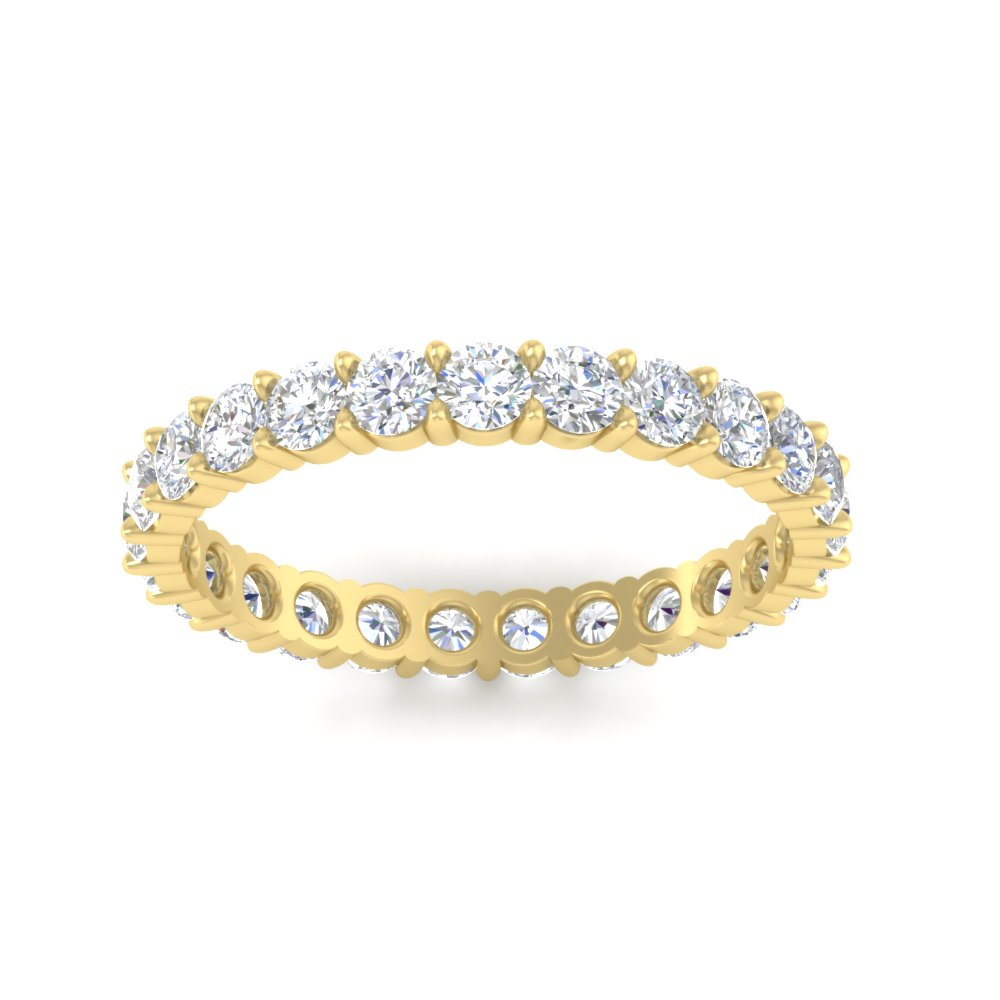 Eternity Band 3 Carat Diamond Colored Stone Ring with 14K Yellow Gold White Diamond