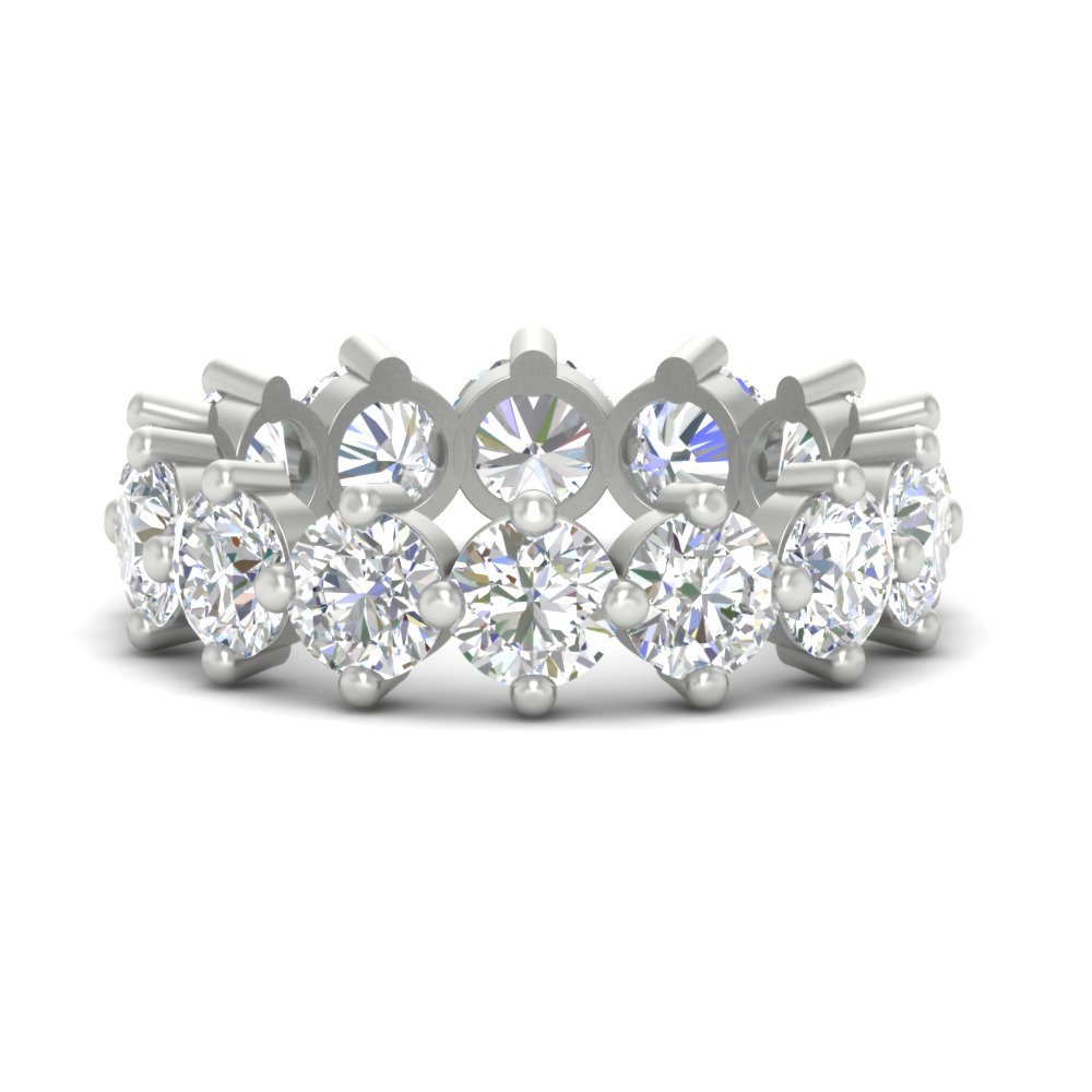 10 Carat Compass Round Eternity Diamond Band with 14K White Gold White Diamond