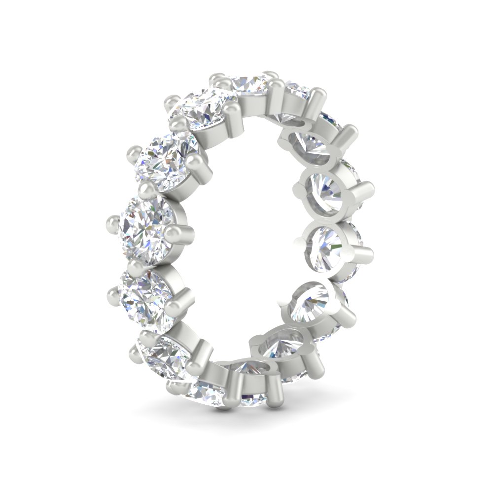 10 Carat Compass Round Eternity Diamond Band with 14K White Gold White Diamond