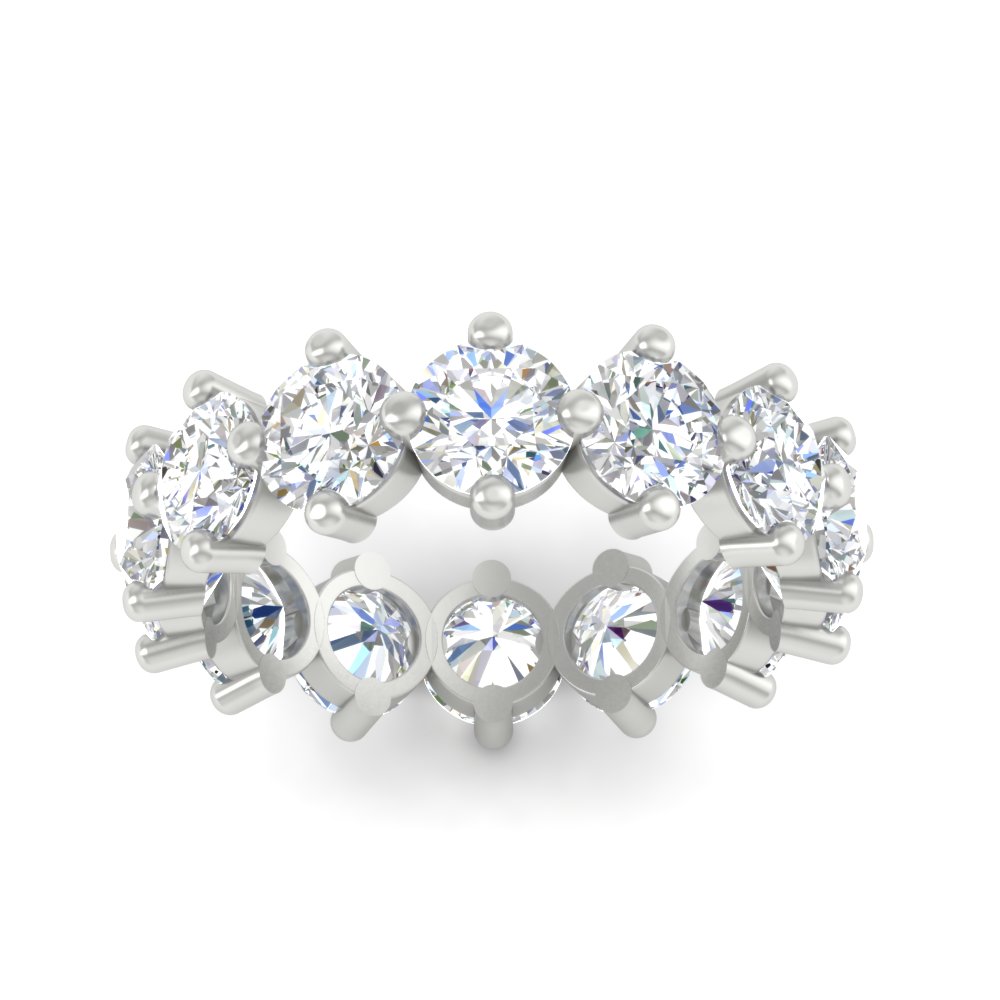 10 Carat Compass Round Eternity Diamond Band with 14K White Gold White Diamond