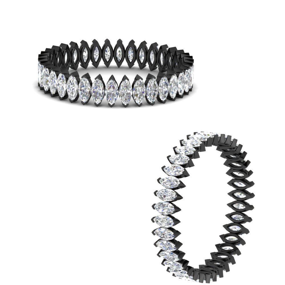 1 carat marquise diamond eternity band in black gold FDEWB11257MQANGLE3 1.00CT NL BG