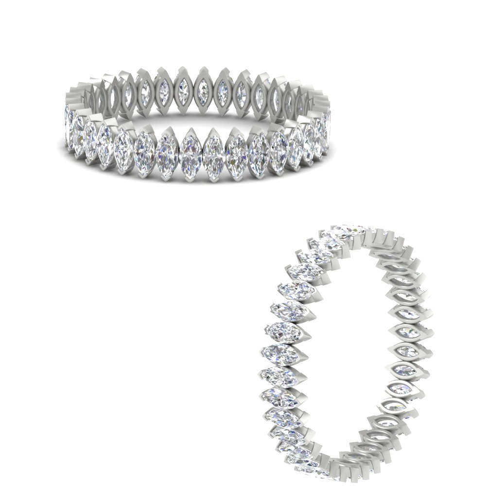 1 carat marquise diamond eternity band in white gold FDEWB11257MQANGLE3 1.00CT NL WG