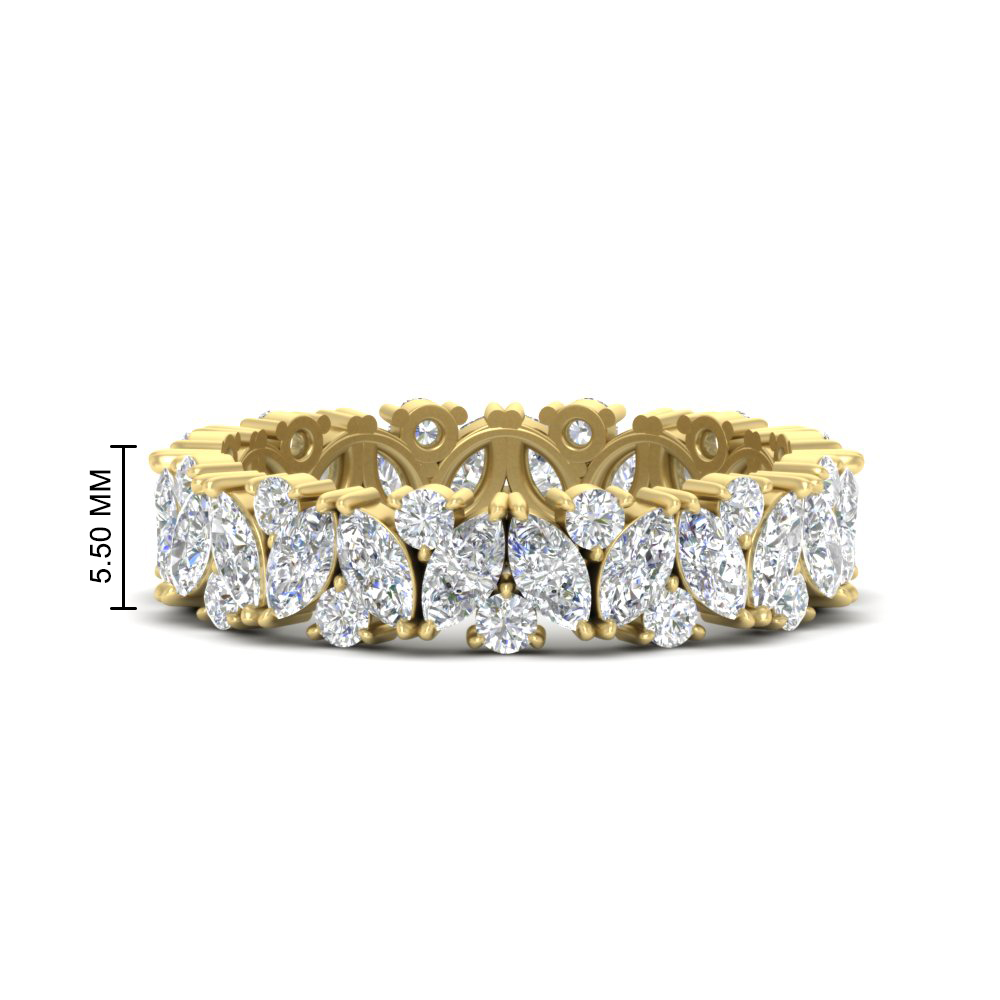 4 Carat Anniversary Gift Eternity Band with 14K Yellow Gold White Diamond