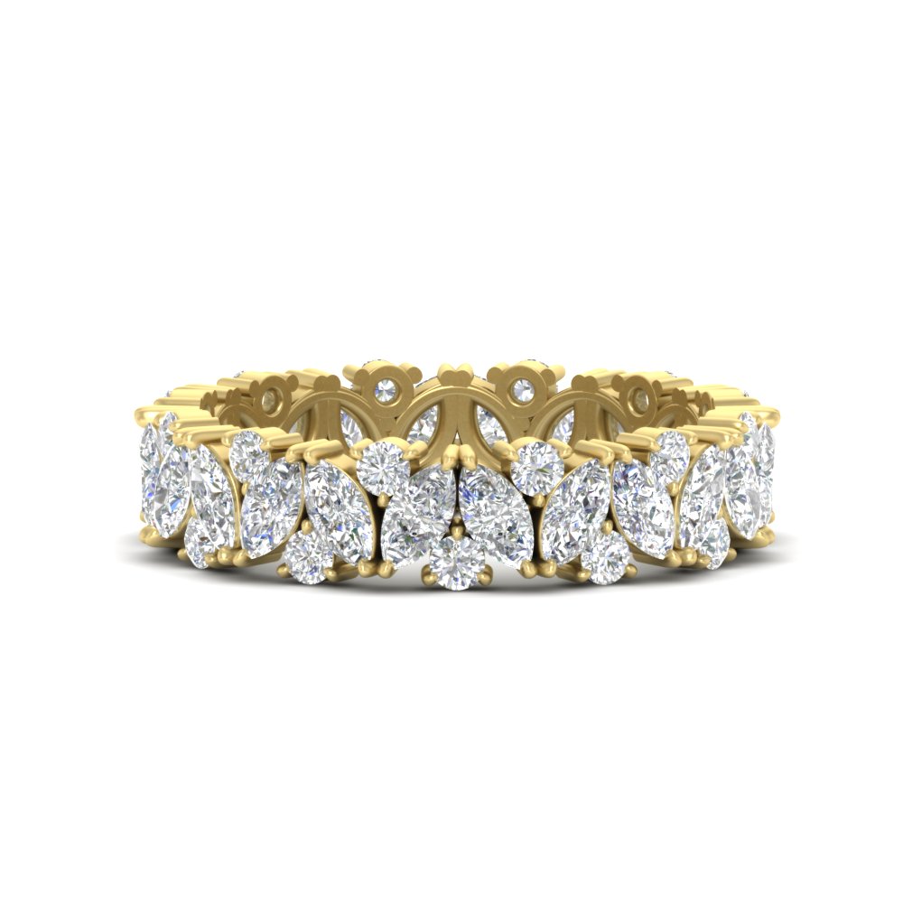 4 Carat Anniversary Gift Eternity Band with 14K Yellow Gold White Diamond