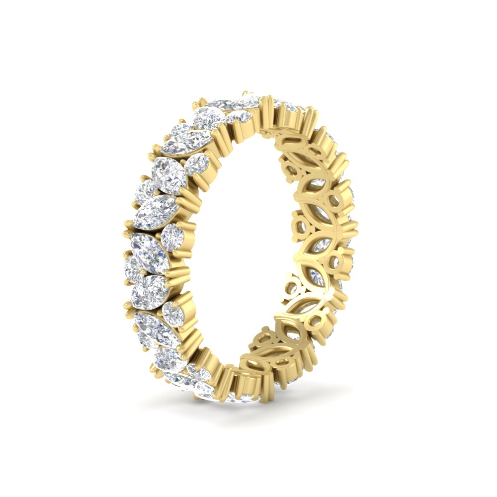4 Carat Anniversary Gift Eternity Band with 14K Yellow Gold White Diamond