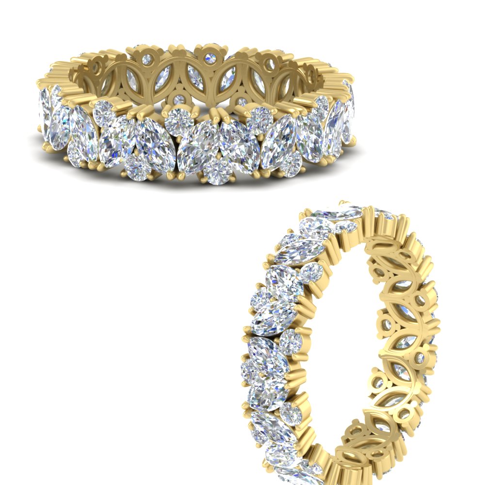 4 Carat Anniversary Gift Eternity Band with 14K Yellow Gold White Diamond
