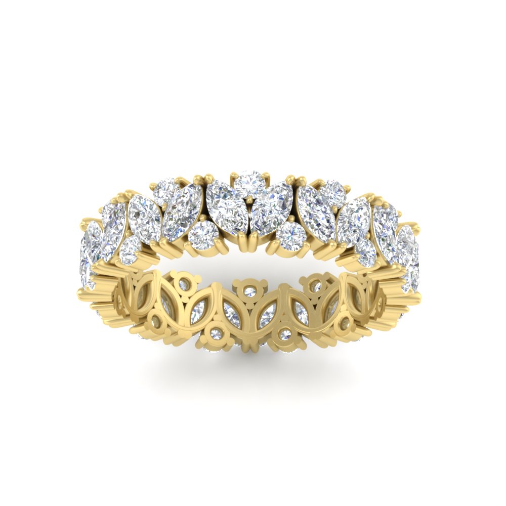 4 Carat Anniversary Gift Eternity Band with 14K Yellow Gold White Diamond