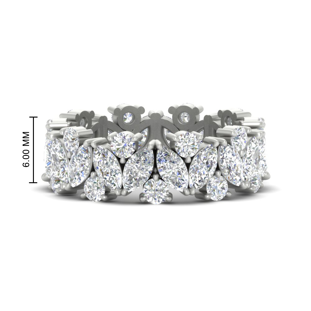 5 Carat Full Eternity Diamond Band with 14K White Gold White Diamond