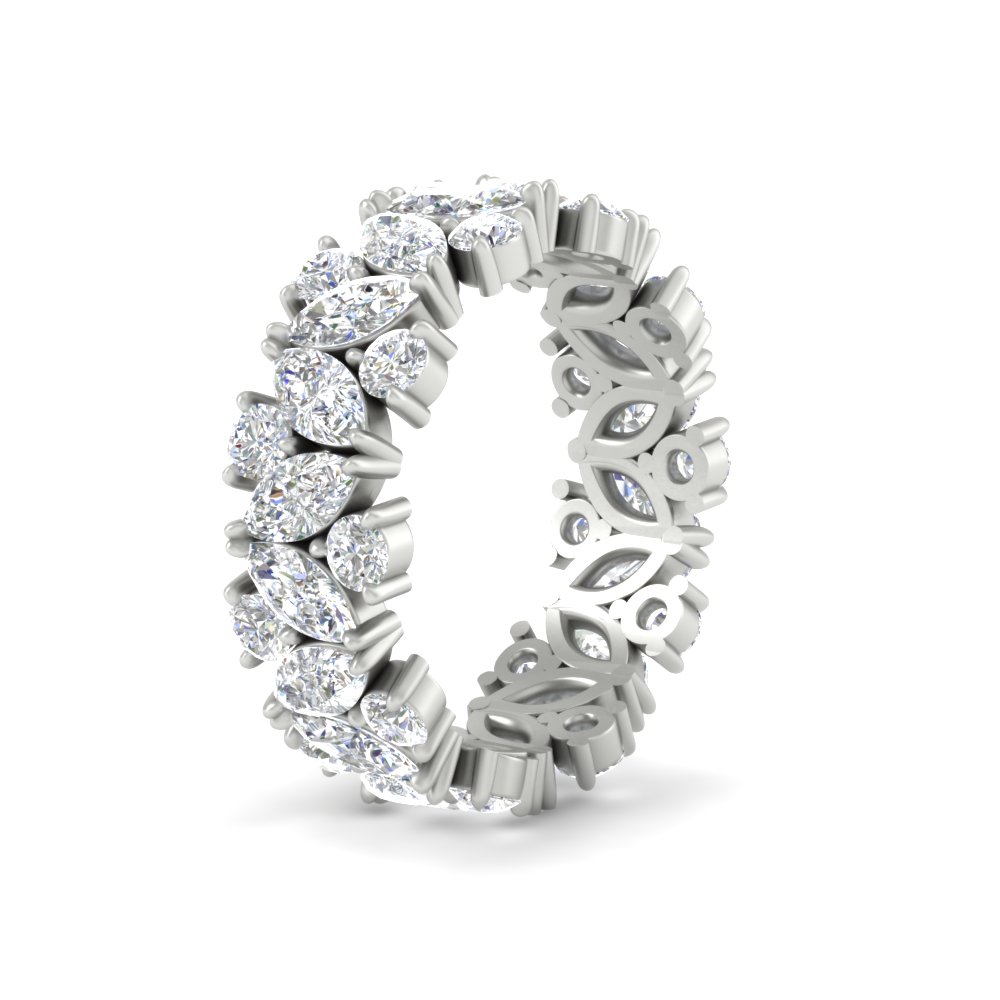 5 Carat Full Eternity Diamond Band with 14K White Gold White Diamond