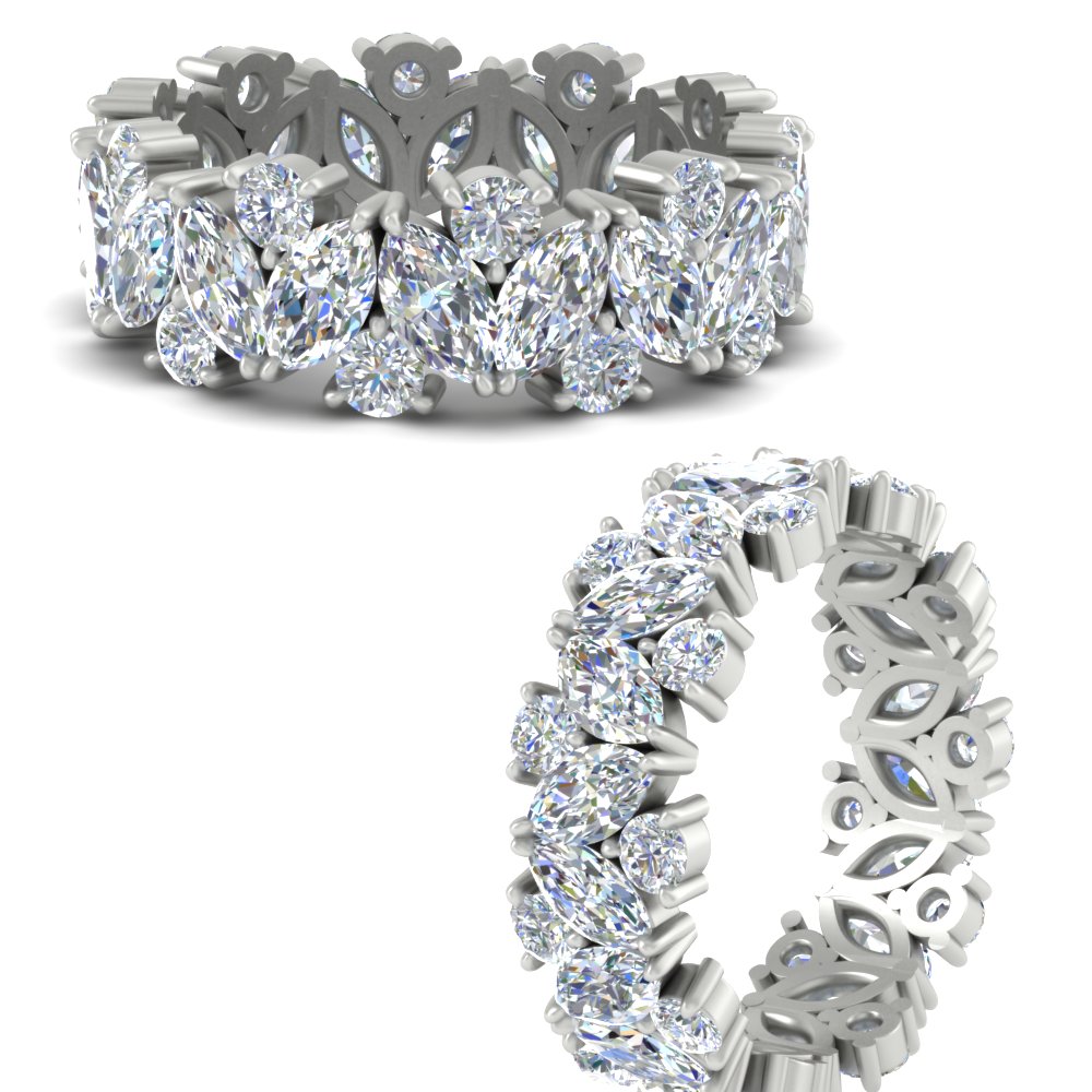5 Carat Full Eternity Diamond Band with 14K White Gold White Diamond