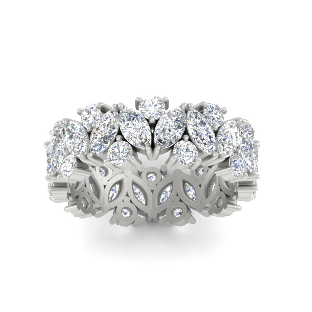5 Carat Full Eternity Diamond Band with 14K White Gold White Diamond