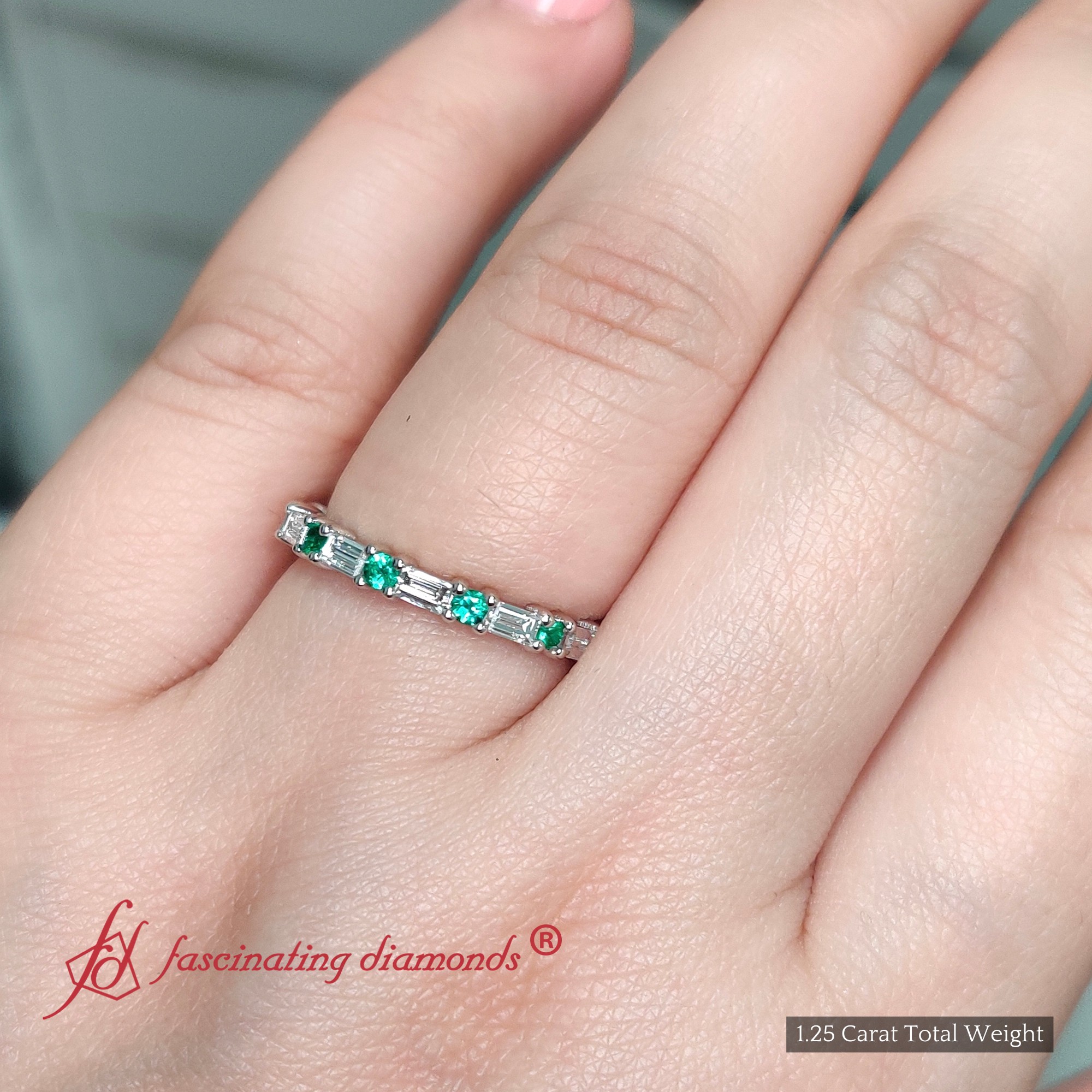 LADIES RING 1.25CT ROUND/BAGUETTE/PRINCESS 14K WHITE GOLD LADIES RING 1.25CT ROUND/BAGUETTE/PRINCESS 14K WHITE GOLD